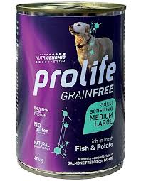Prolife GrainFree Adult Sensitive Medium Large Dog Fish With Potato 400G