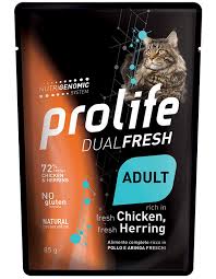 Prolife Dualfresh Adult Cat Pouch Chicken With Herring 85G