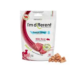 FANCON FOODS I'M DIFFERENT FREEZE-DRIED HYPOALLERGENIC SNACK FOR DOGS AND CATS - WILD BOAR