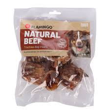 FLAMINGO NATURAL BEEF TRACHEA DOG TREATS - 5-6 CM 100G