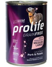 Prolife GrainFree Adult Sensitive Medium Large Dog Pork With Potato 400G