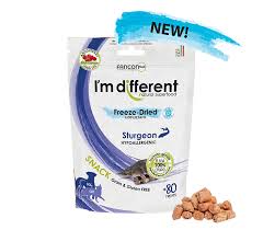 FANCON FOODS I'M DIFFERENT FREEZE-DRIED HYPOALLERGENIC SNACK FOR DOGS AND CATS- STURGEON