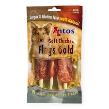 ANTOS SOFT CHICKEN FLAGS GOLD - DOG TREATS - 100G
