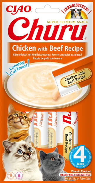 CIAO Churu Chicken with Beef Recipe EU111 x 4 tubes