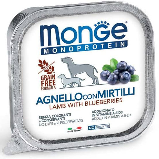 Monge Monoprotein Lamb with Blueberries 150g