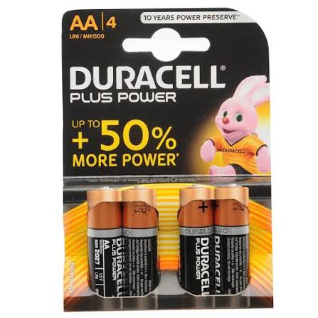 Duracell Plus AA4 Batteries