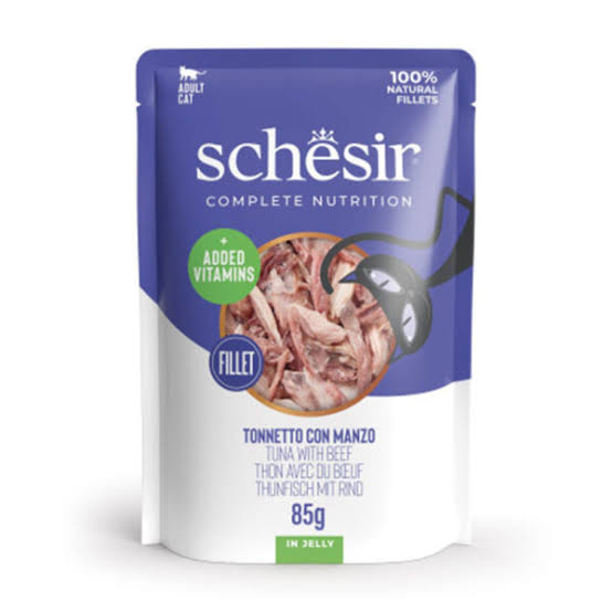 Schesir Complete Nutrition Tuna with Beef Fillets in Jelly 85g