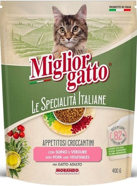 Miglior Gatto Appetitosi Croccantini with Pork and Vegetables for Adult Cats 400g
