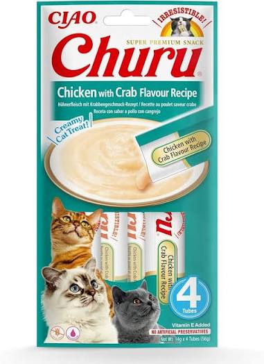 CIAO Churu Chicken with Crab Flavour Recipe EU109 x4 tubes