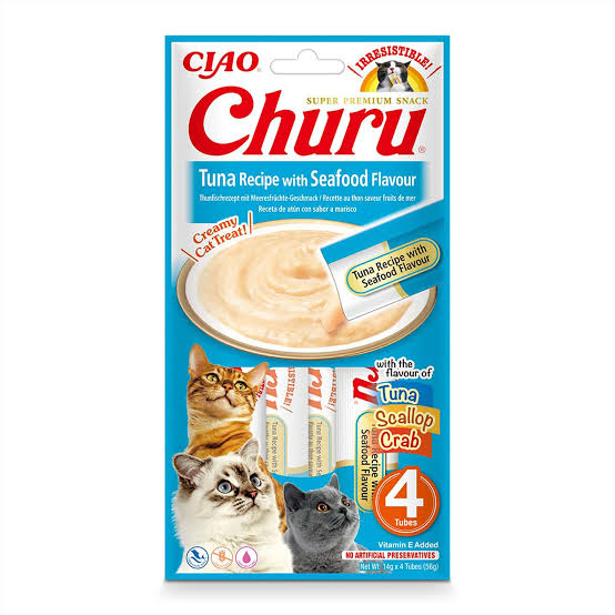 CIAO Churu Tuna with Seafood Recipe EU118 x4 tubes