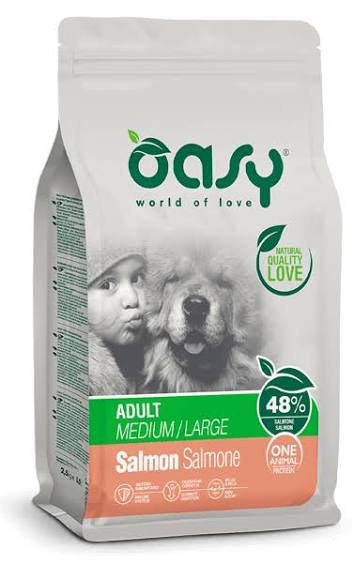 Oasy Adult Medium/Large Salmon Dry Food 2.5kg