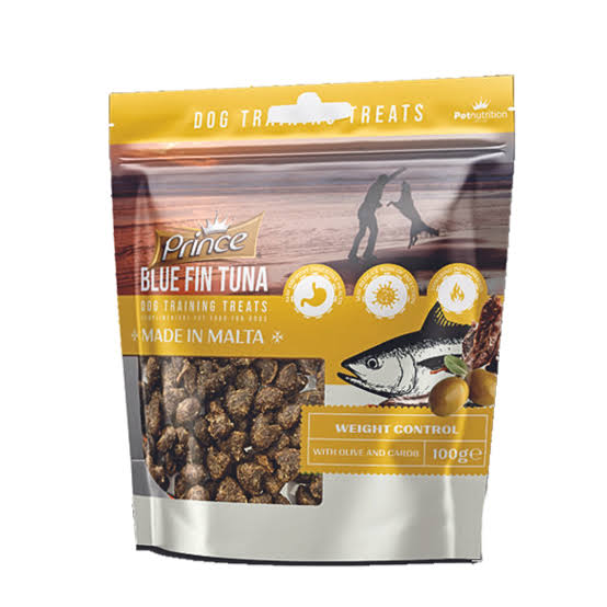 Prince Blue Fin Tuna Dog Training Treats Weight Control with Olive and Carob 100g
