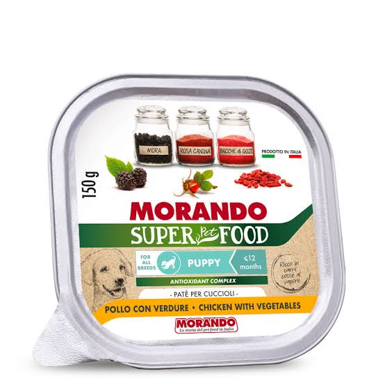 Morando Super Pet Food Puppy Chicken w/ vegetables Pate 150g