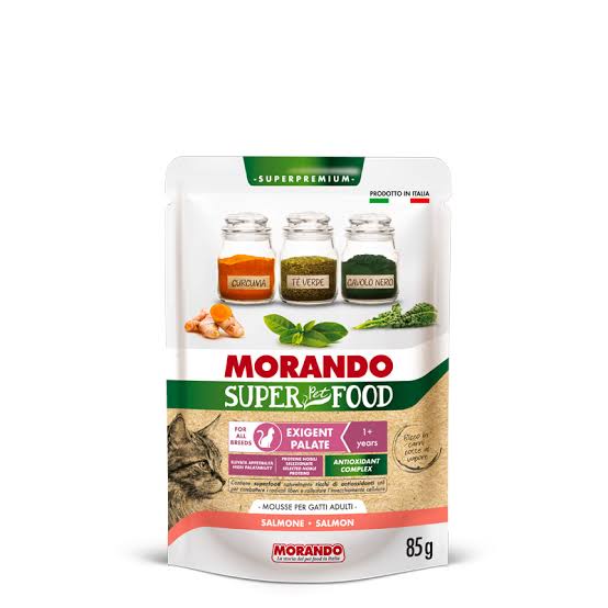 Morando Super Pet Food Exigent Palate Cat Wet Food Pouch Mousse Salmon 85g