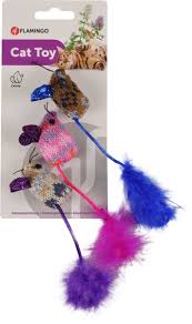 Flamingo Cat Toy 3 pack Mice