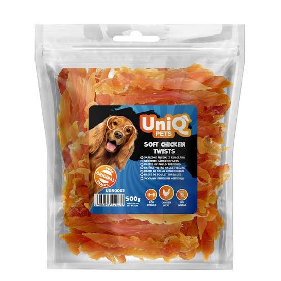 Uni Q Pets Soft Chicken Twists 500g