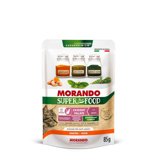 Morando Super Pet Food Exigent Palate Cat Wet Food Pouch Mousse Duck 85g