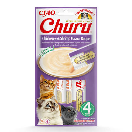 CIAO Churu Chicken and Shrimp Flavour Recipe EU108 x4 tubes