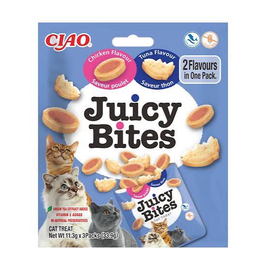 CIAO Juicy Bites Chicken and Tuna Flavour x3 packets