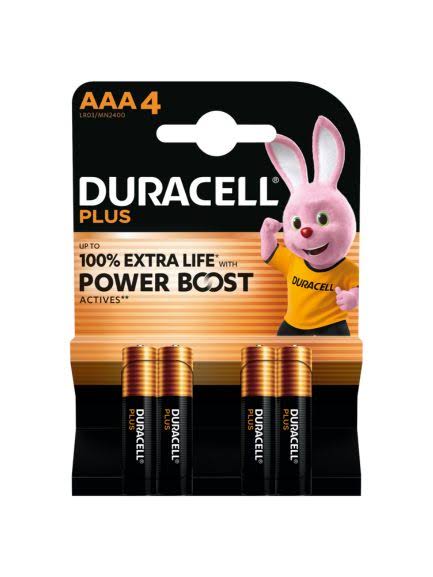 Duracell Plus AAA4 Batteries