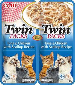 Ciao Twin Packs Tuna & Chicken With Scallop 40G