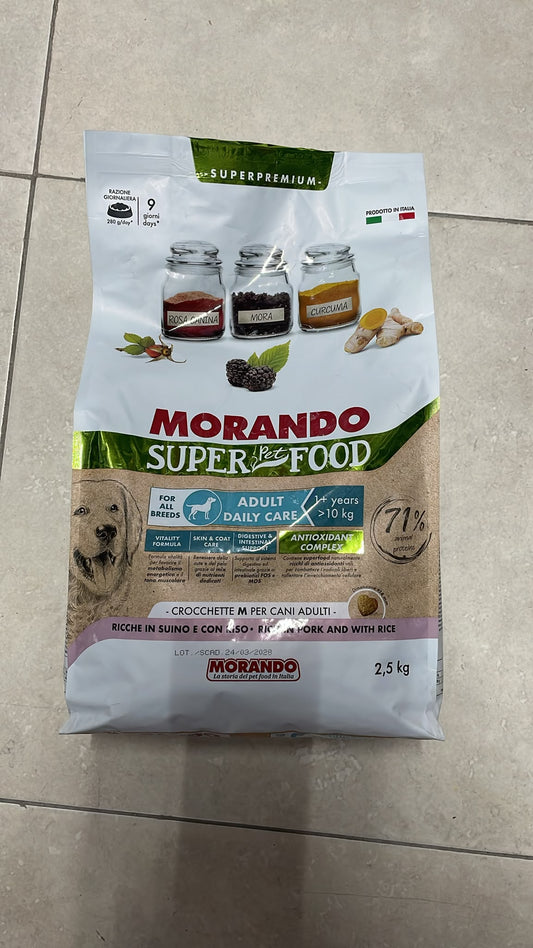 Morando Super Food Adult Daily Care Medium Pork and Rice 2.5kg