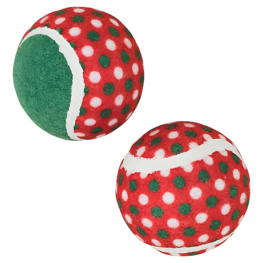 NOBBY CHRISTMAS BALLS TENNIS BALL MED X2