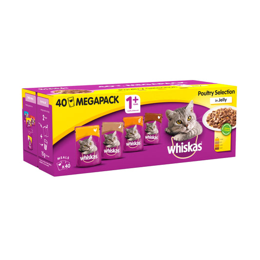 WHISKAS ADULT POUCH POULTRY 40X85G